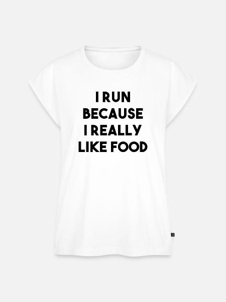 Lauf-Spruch Food - Frauen Premium Bio Top - Weiß