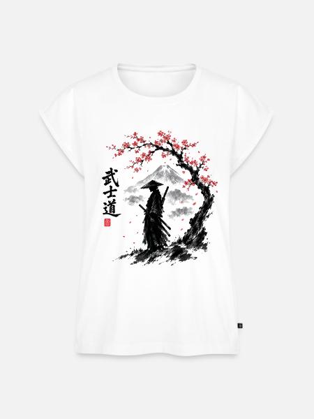 Samurai Spirit Japanische Kriegerkunst - Frauen Premium Bio Top - Weiß