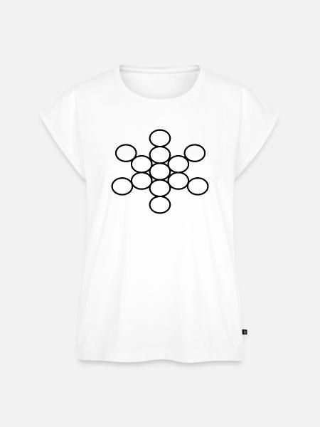 Lebensfrucht – Heilige Geometrie - Frauen Premium Bio Top - Weiß