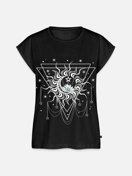 Sonne Mond und Sterne - Frauen Premium Bio Top - Schwarz