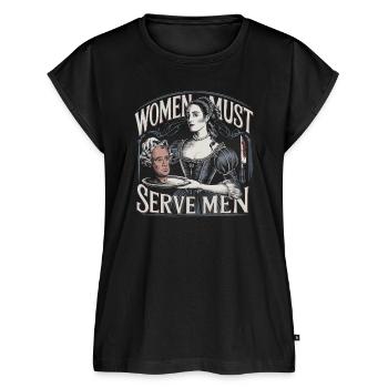 Women must serve men - Frauen Premium Bio Top - Schwarz - Vorne - AI Model Female 172 light (172cm)