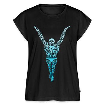 Schwimmen Schwimmsport Jungen Schwimmer Kinder - Frauen Premium Bio Top - Schwarz - Vorne - AI Model Female 172 light (172cm)