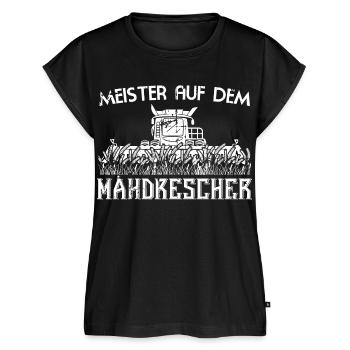 Mähdrescher Jungs - Mähdrescher Sprüche Bauer Trec - Frauen Premium Bio Top - Schwarz - Vorne - AI Model Female 172 light (172cm)