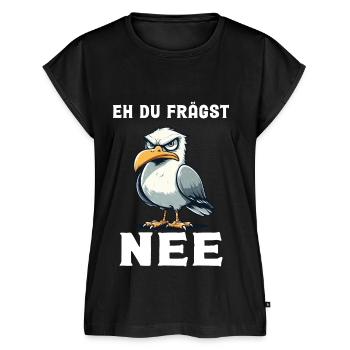 Bevor du fragst nein, Möwe - Frauen Premium Bio Top - Schwarz - Vorne - AI Model Female 172 light (172cm)