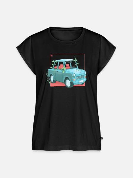 Trabi mit Pflanzen - Frauen Premium Bio Top - Schwarz