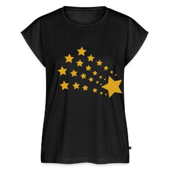 Stern Sterne - Frauen Premium Bio Top - Schwarz - Vorne - AI Model Female 172 light (172cm)