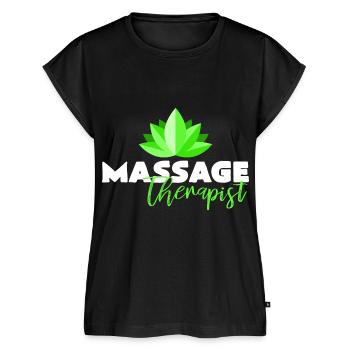 Massage - Frauen Premium Bio Top - Schwarz - Vorne - AI Model Female 172 light (172cm)