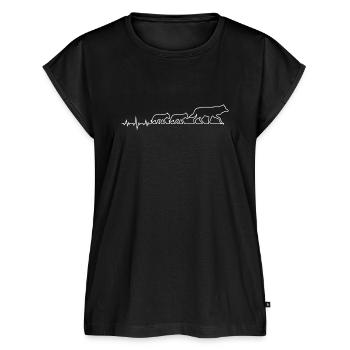 wolf - Frauen Premium Bio Top - Schwarz - Vorne - AI Model Female 172 light (172cm)
