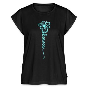 Bianca Name Liebesblume Linienkunst - Frauen Premium Bio Top - Schwarz - Vorne - AI Model Female 172 light (172cm)