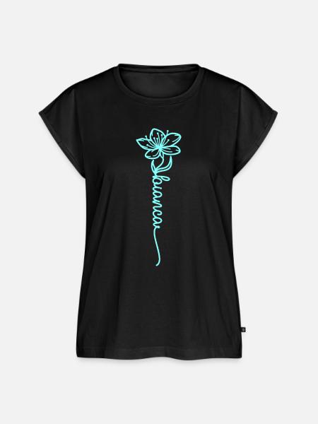 Bianca Name Liebesblume Linienkunst - Frauen Premium Bio Top - Schwarz