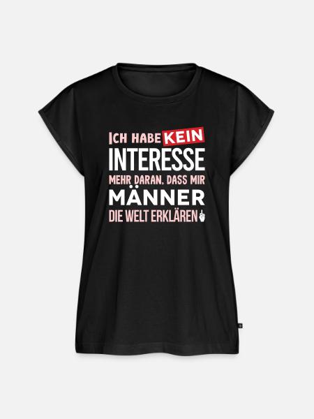 Kein Interesse an Mansplaining - Frauen Premium Bio Top - Schwarz