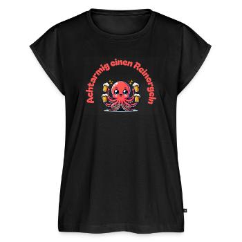 Achtarmig einen Reinorgeln – Der Bierkraken - Frauen Premium Bio Top - Schwarz - Vorne - AI Model Female 172 light (172cm)