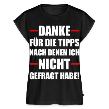 Danke Für Die Tipps Sarkasmus Spruch - Frauen Premium Bio Top - Schwarz - Vorne - AI Model Female 172 light (172cm)
