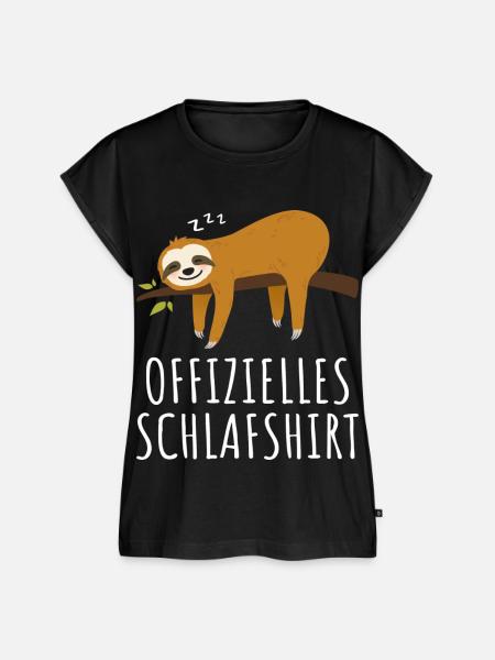 Offizielles Schlafshirt Schlafanzug Faultier - Frauen Premium Bio Top - Schwarz