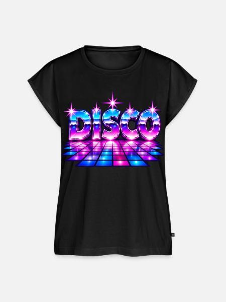 Disco-Tanzfläche30cm - Frauen Premium Bio Top - Schwarz