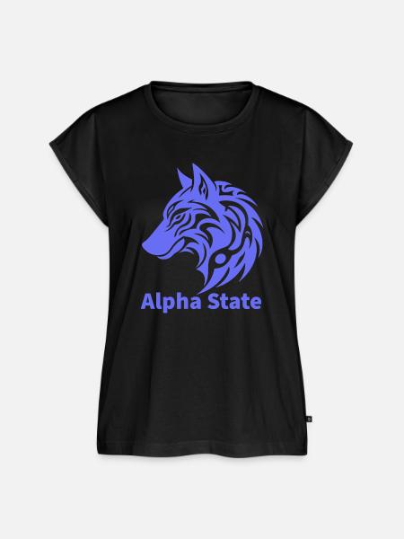 Alpha State Wolf-Emblem - Frauen Premium Bio Top - Schwarz