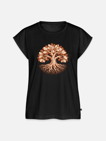 Tiefe Wurzeln – Baum - Frauen Premium Bio Top - Schwarz