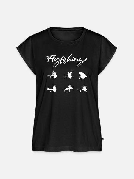 flyfishing_weiss - Frauen Premium Bio Top - Schwarz