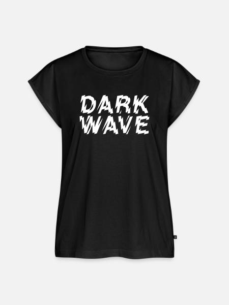 Dunkle Welle gezackter Text - Frauen Premium Bio Top - Schwarz