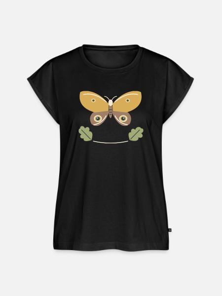 Polyphemus-Motte und Eiche - Frauen Premium Bio Top - Schwarz