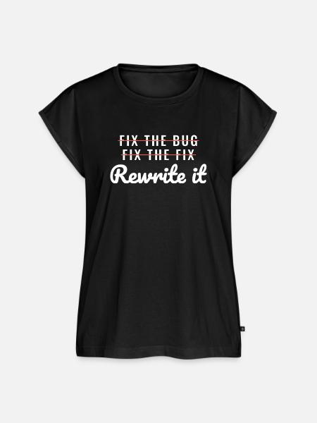 Bug beheben Umschreiben Softwareingenieur - Frauen Premium Bio Top - Schwarz
