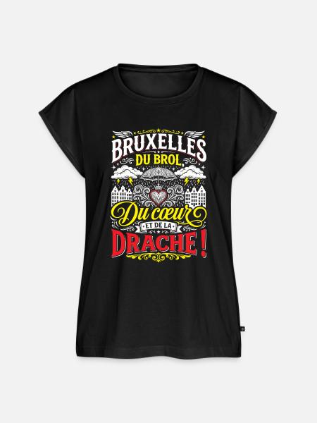 Brüssel: Brol, Herz und Bagger - Frauen Premium Bio Top - Schwarz