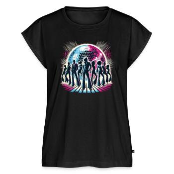 70er Disco Ball Retro-Tanzparty-Design - Frauen Premium Bio Top - Schwarz - Vorne - AI Model Female 172 light (172cm)