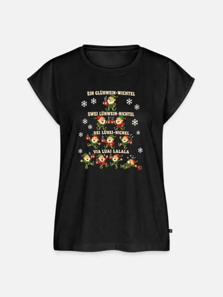 Ein Glühwein Wichtel – Weihnachtsfeier - Frauen Premium Bio Top - Schwarz