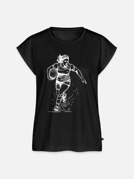 Rugbyspielerin - Frauen Premium Bio Top - Schwarz