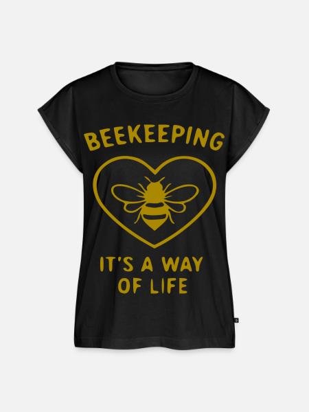 Beekeeping Lebensstil Herz - Frauen Premium Bio Top - Schwarz