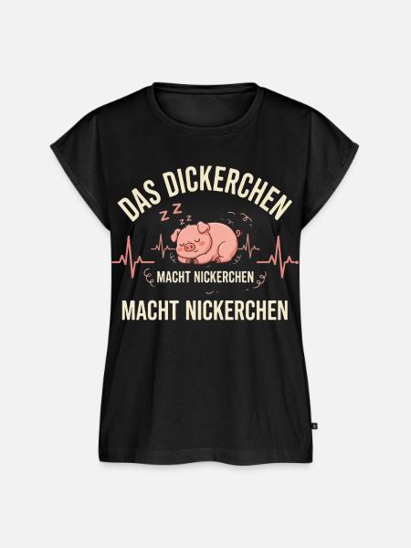DAS DICKERCHEN MACHT NICKERCHEN - Frauen Premium Bio Top - Schwarz