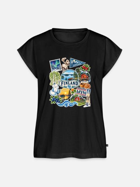 Finnland Reisesticker - Frauen Premium Bio Top - Schwarz