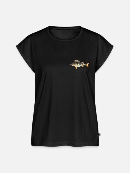 Barsch angeln Polygon  - Frauen Premium Bio Top - Schwarz