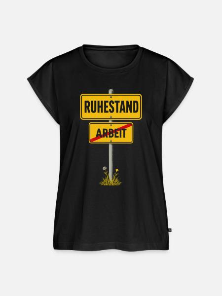  Ruhestand Ortsschild Arbeit Durchgestrichen - Frauen Premium Bio Top - Schwarz