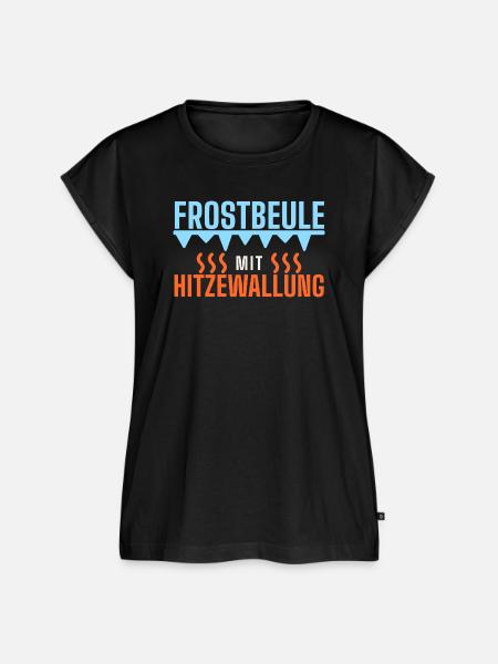 Frostbeule mit Hitzewallung – Sauna & Eisbad - Frauen Premium Bio Top - Schwarz