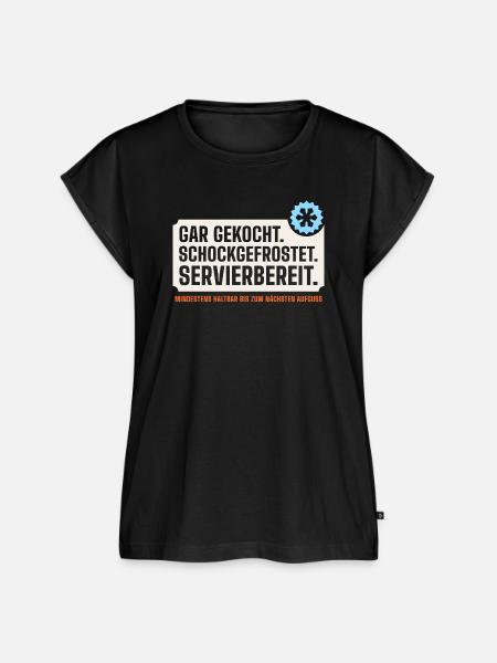 Gar gekocht. Schockgefrostet. Servierbereit. - Frauen Premium Bio Top - Schwarz