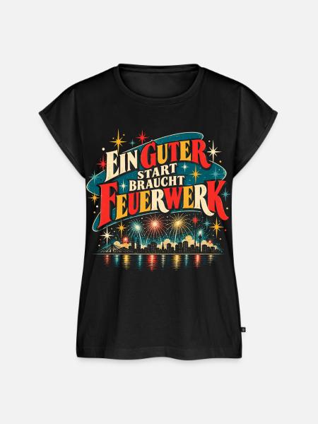 Ein guter Start braucht Feuerwerk - Frauen Premium Bio Top - Schwarz