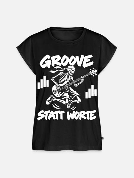 Groove statt Worte - Frauen Premium Bio Top - Schwarz