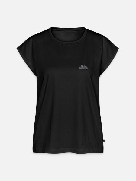 Häschen bestickt - Frauen Premium Bio Top - Schwarz
