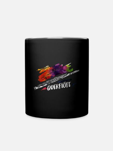 Flinke Querflötistin Marschkapelle - Tasse einfarbig - Schwarz