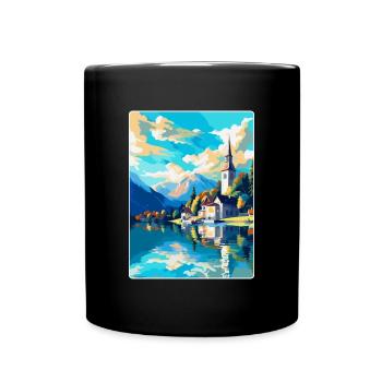 St Wolfgang Austria Vintage Travel Poster Souvenir - Full Colour Mug - black - Front