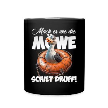 Naughty seagull #lovely toons - Full Colour Mug - black - Front