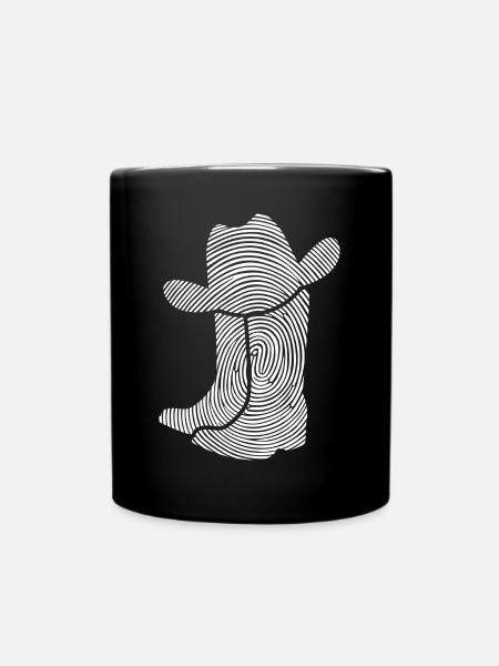 Linedance Dancer Fingerabdruck Line Dance - Tasse einfarbig - Schwarz