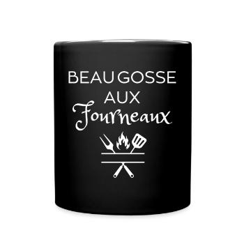 Tablier humour BEAU GOSSE AUX FOURNEAUX - Mug uni - noir - Devant