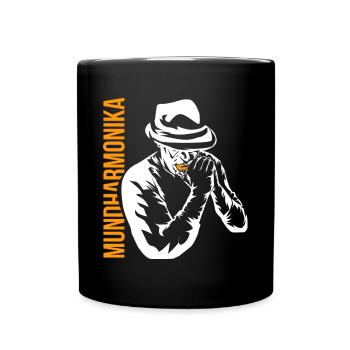 Bluesige Mundharmonika Straßenmusik - Tasse einfarbig - Schwarz - Vorne