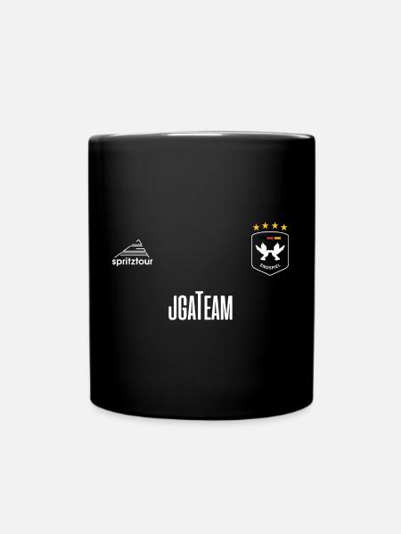 JGA - Trikot - JGA TEAM - Weiße Schrift - Tasse einfarbig - Schwarz
