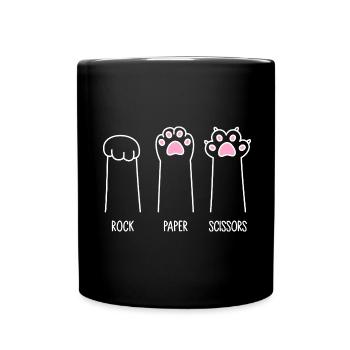 Rock Paper Scissors - Cat Paws - Full Colour Mug - black - Front