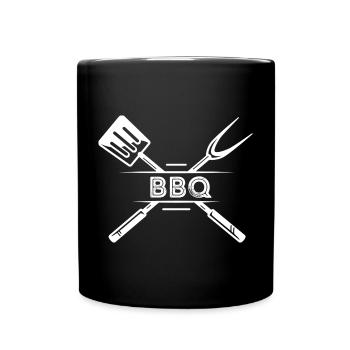 BBQ Kitchen Apron - Full Colour Mug - black - Front