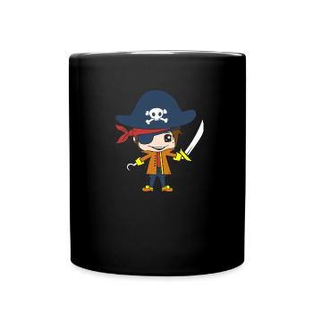 Pirat - Tasse einfarbig - Schwarz - Vorne