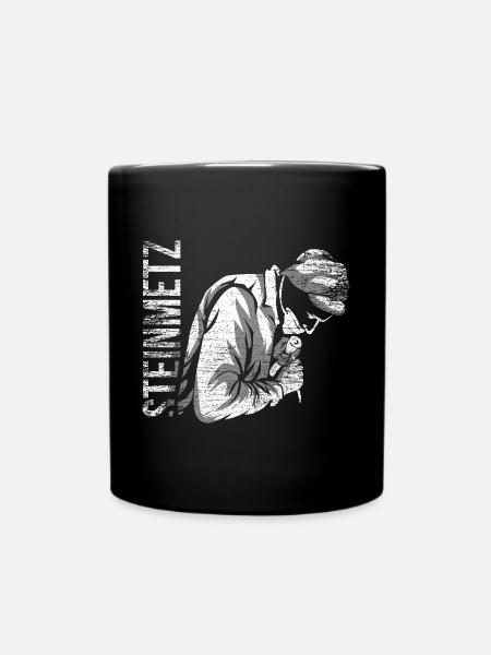 Kerniger Steinmetz Baustellenprofi - Tasse einfarbig - Schwarz